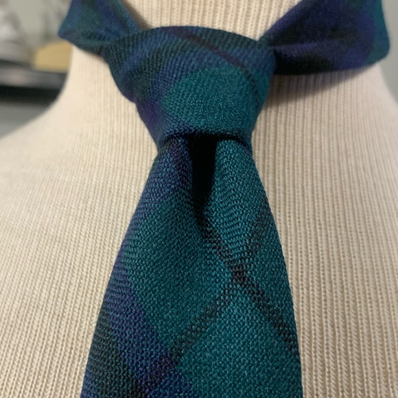 SCOTLAND WOVEN WOOL NECKTIE TARTAN CLAN MARSHALL PLAID VIBTAGE - Picture 1 of 13
